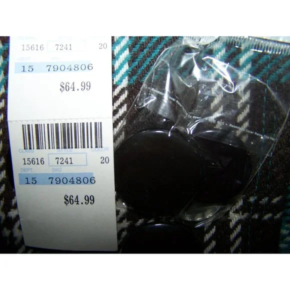 Deb Plaid Jacket Wool Short Blue Brown Plus 3X - Picture 10 of 10